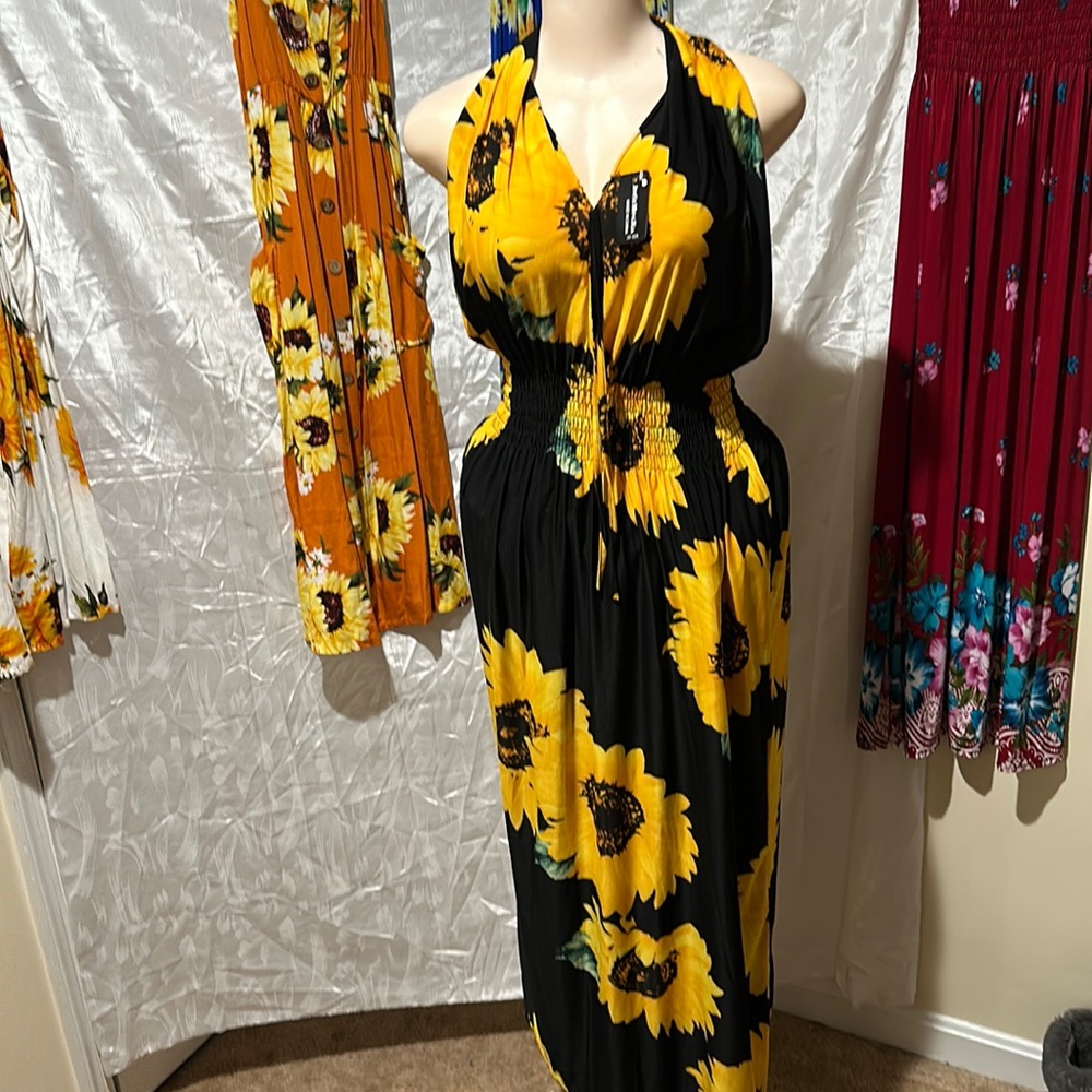 Flower dress summer dress XL